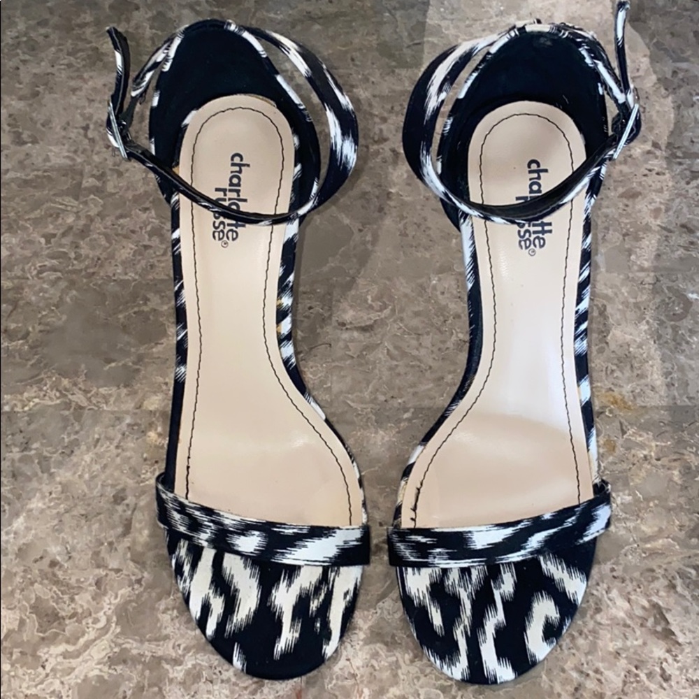 Charlotte Russe zebra print sandal heels